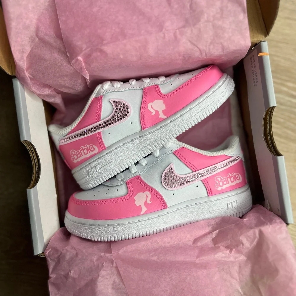 Nike Air Force 1 Custom Barbie Hand Painted Sneakers